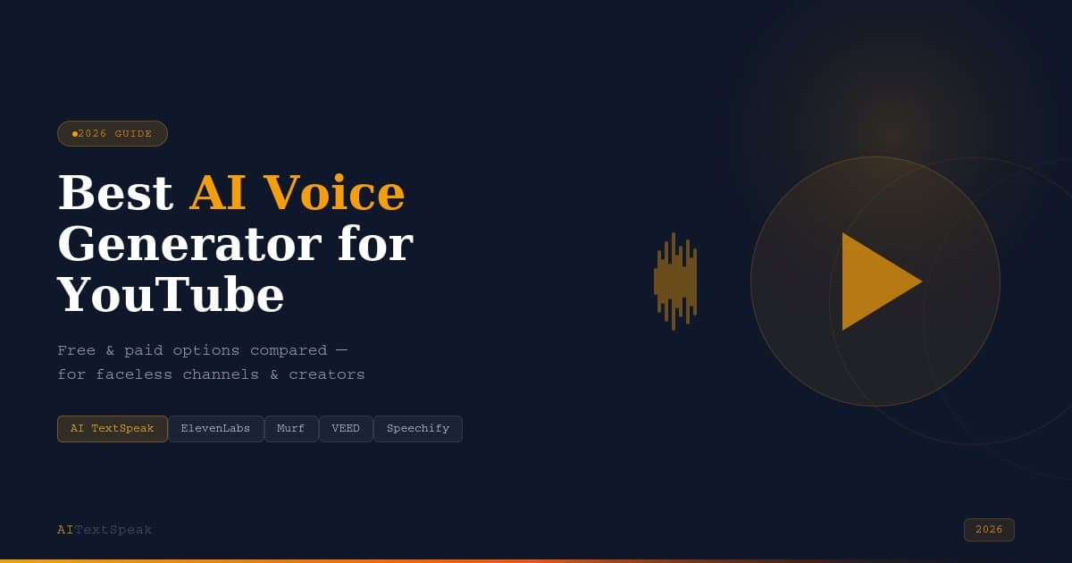 Best AI Voice Generator for YouTube in 2026 (Free & Paid) — AI TextSpeak